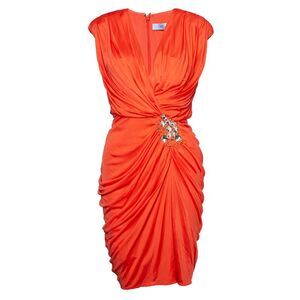 Blumarine Orange draped dress